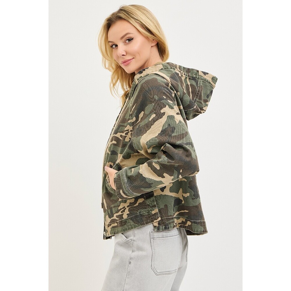 RDJ-9269 | Risen Oversized Camo Jacket | Raglan-Sleeve | Hoodie | Sizes S-XL - Picture 4 of 6
